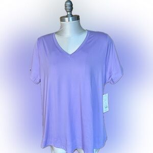 Fit Collective 1X Purple V-Neck T-Shirt